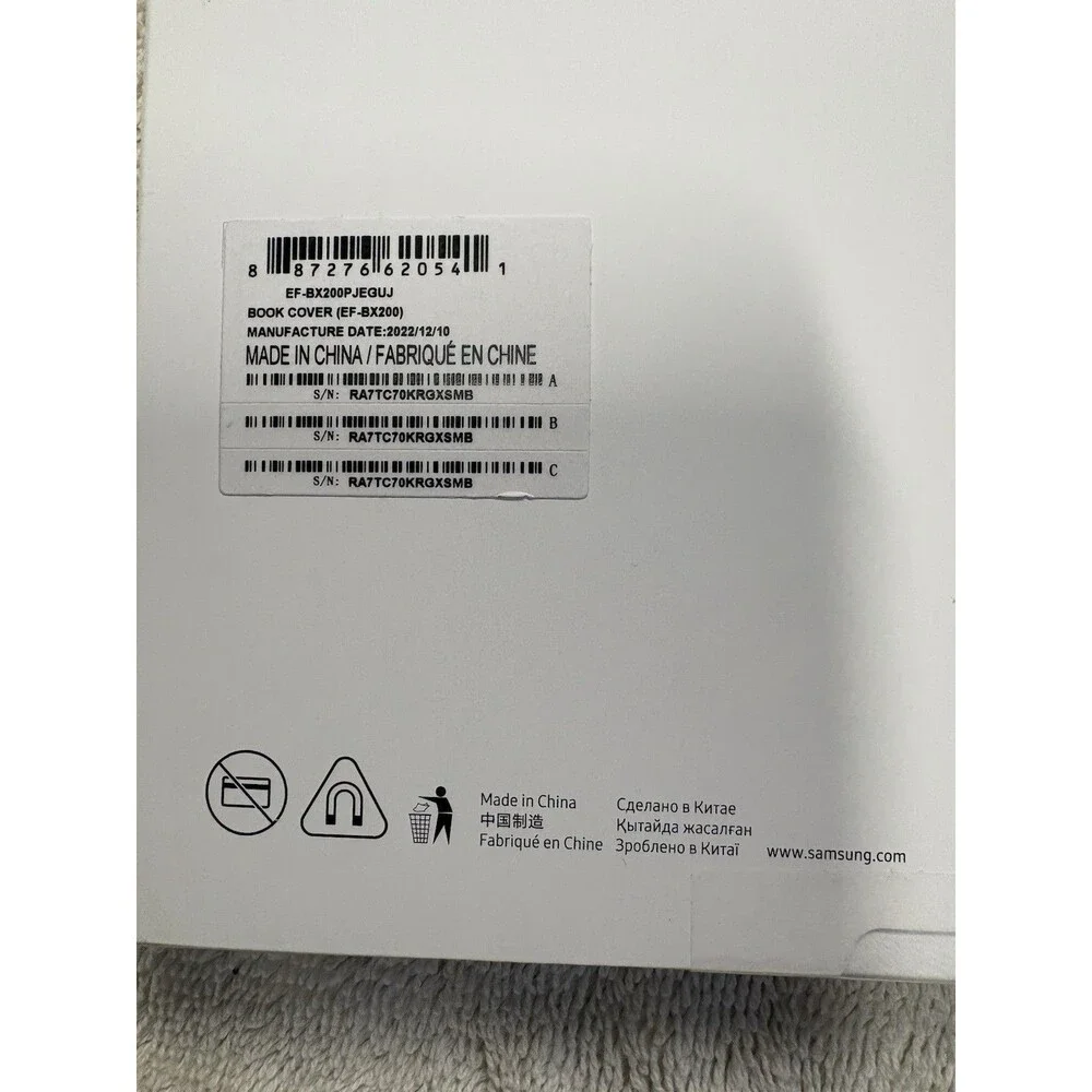 Samsung Galaxy Tab A8 Book Cover Case EF-BX200 10.5” Genuine OEM Gray Open Box